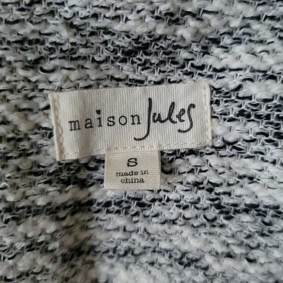 Maison Jules White/Black Sweater Blazer with 2 Front Pockets Size Small - Picture 3 of 3